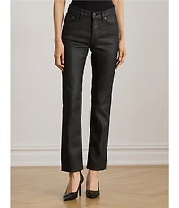Lauren Ralph Lauren Petite Size Coated High-Rise Straight Ankle Jeans