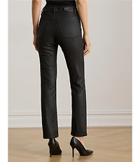 Lauren Ralph Lauren Petite Size Coated High-Rise Straight Ankle Jeans