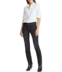 Lauren Ralph Lauren Petite Size Collared Long Sleeve Pleated Cuff Button Front Shirt