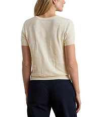 Lauren Ralph Lauren Petite Size Cotton-Blend Belting Motif Sweater