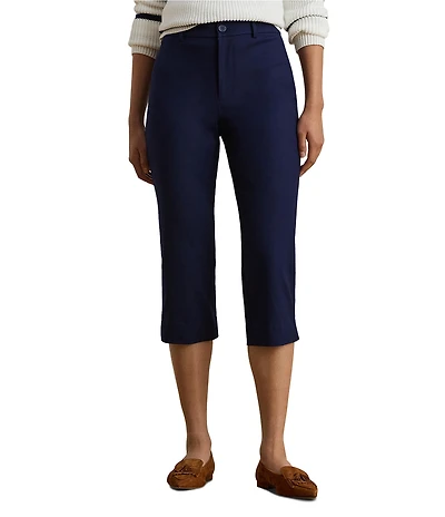 Lauren Ralph Lauren Petite Size Double-Faced Stretch Cotton Cropped Pants