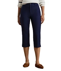Lauren Ralph Lauren Petite Size Double-Faced Stretch Cotton Cropped Pants