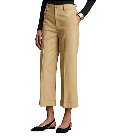 Lauren Ralph Lauren Petite Size Double-Faced Stretch Cotton Cropped Pants