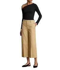Lauren Ralph Lauren Petite Size Double-Faced Stretch Cotton Cropped Pants