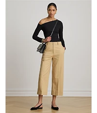Lauren Ralph Lauren Petite Size Double-Faced Stretch Cotton Cropped Pants