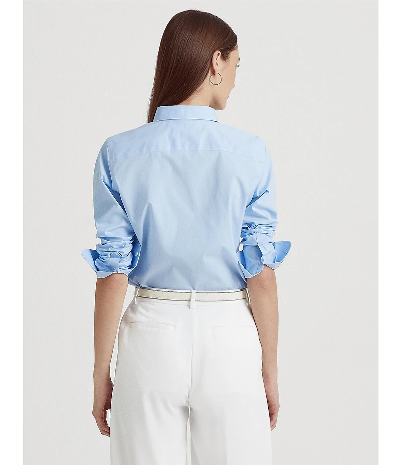 Lauren Ralph Lauren Petite Size Easy Care Point Collar Long Sleeve Shirt