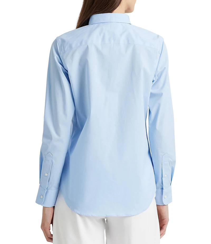 Lauren Ralph Lauren Petite Size Easy Care Point Collar Long Sleeve Shirt