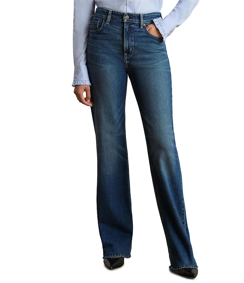 Lauren Ralph Lauren Petite Size High Rise Straight Wide Leg Jeans