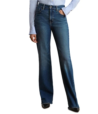 Lauren Ralph Lauren Petite Size High Rise Straight Wide Leg Jeans
