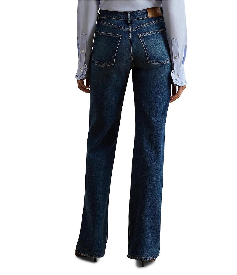 Lauren Ralph Lauren Petite Size High Rise Straight Wide Leg Jeans