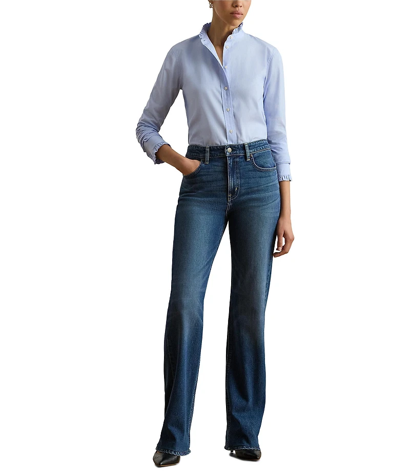 Lauren Ralph Lauren Petite Size High Rise Straight Wide Leg Jeans