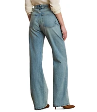 Lauren Ralph Lauren Petite Size High Rise Wide Leg Denim Jeans