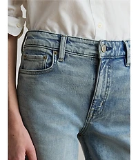 Lauren Ralph Lauren Petite Size High-Rise Wide-Leg Denim Twill Cropped Jeans