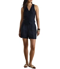 Lauren Ralph Lauren Petite Size Linen-Blend High-Rise Shorts