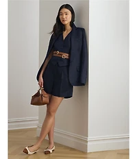 Lauren Ralph Lauren Petite Size Linen-Blend High-Rise Shorts