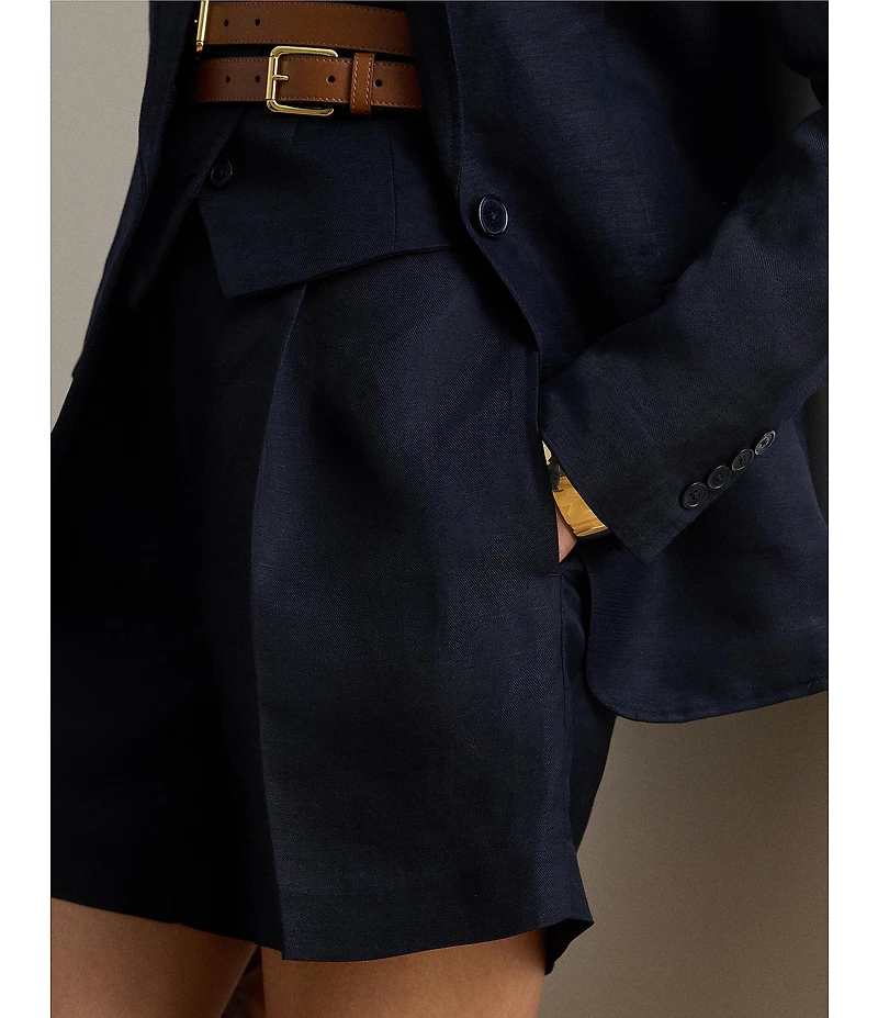 Lauren Ralph Lauren Petite Size Linen-Blend High-Rise Shorts
