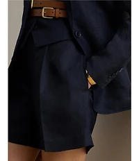 Lauren Ralph Lauren Petite Size Linen-Blend High-Rise Shorts