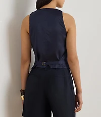 Lauren Ralph Lauren Petite Size Linen-Blend V-Neck Sleeveless Vest