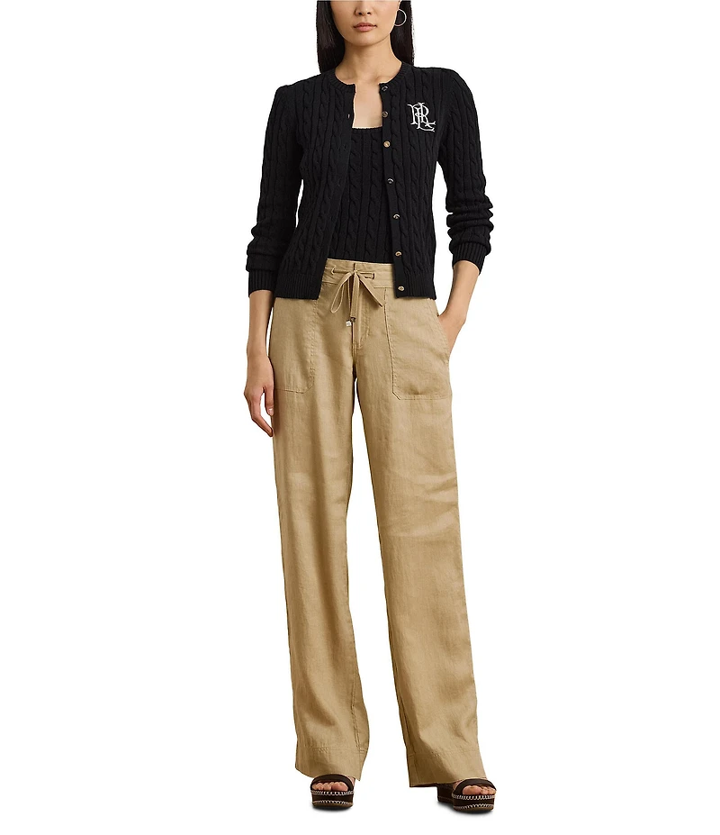 Lauren Ralph Lauren Petite Size Linen Wide Leg Pants