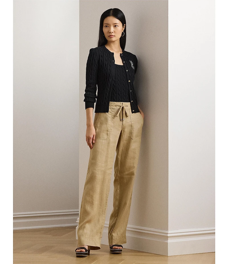 Lauren Ralph Lauren Petite Size Linen Wide Leg Pants