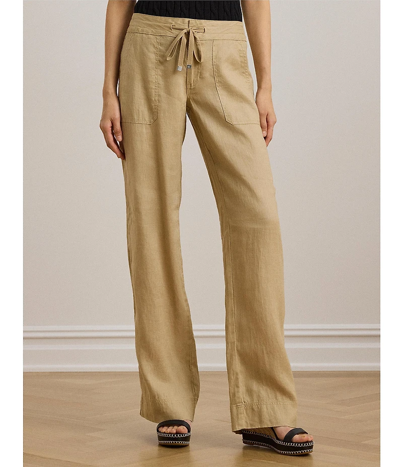 Lauren Ralph Lauren Petite Size Linen Wide Leg Pants