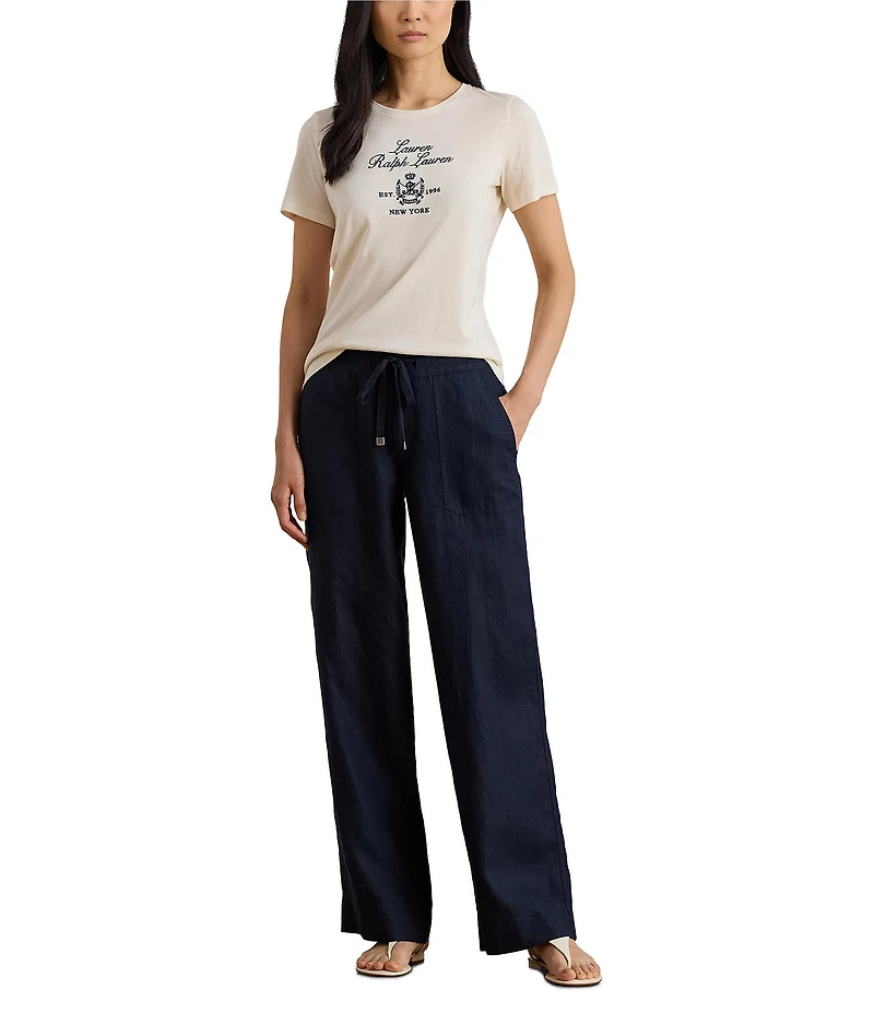 Lauren Ralph Lauren Petite Size Linen Wide Leg Pants