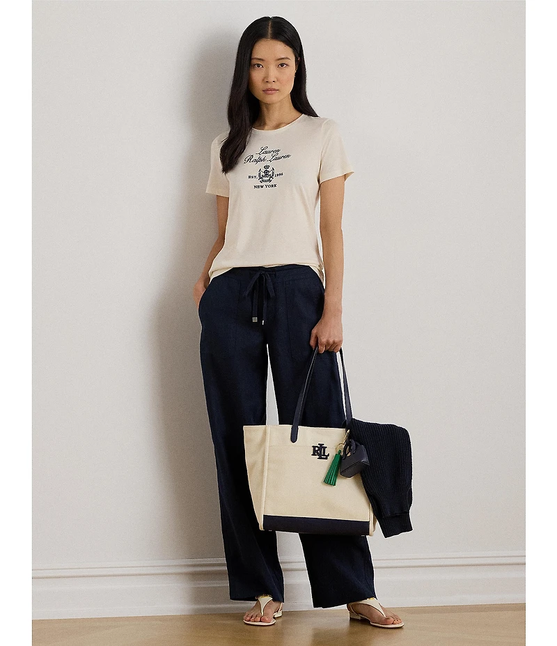 Lauren Ralph Lauren Petite Size Linen Wide Leg Pants