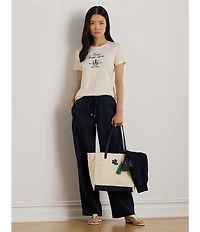 Lauren Ralph Lauren Petite Size Linen Wide Leg Pants