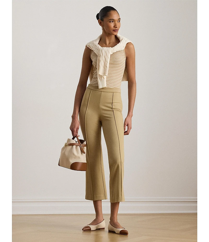 Lauren Ralph Lauren Petite Size Mid-Rise Twill Flare Pants