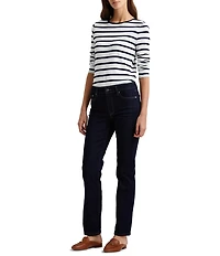 Lauren Ralph Lauren Petite Size Premier Stretch Denim Straight Leg Jeans