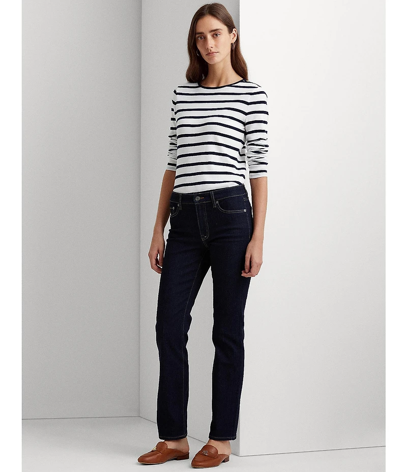 Lauren Ralph Lauren Petite Size Premier Stretch Denim Straight Leg Jeans