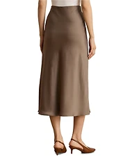 Lauren Ralph Lauren Petite Size Silky Satin Charmeuse Midi Skirt