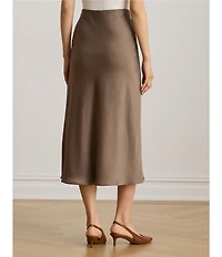 Lauren Ralph Lauren Petite Size Silky Satin Charmeuse Midi Skirt