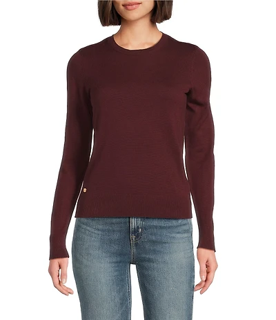Lauren Ralph Lauren Petite Size Soft Cotton Blend Crew Neck Long Sleeve Sweater