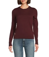 Lauren Ralph Lauren Petite Size Soft Cotton Blend Crew Neck Long Sleeve Sweater