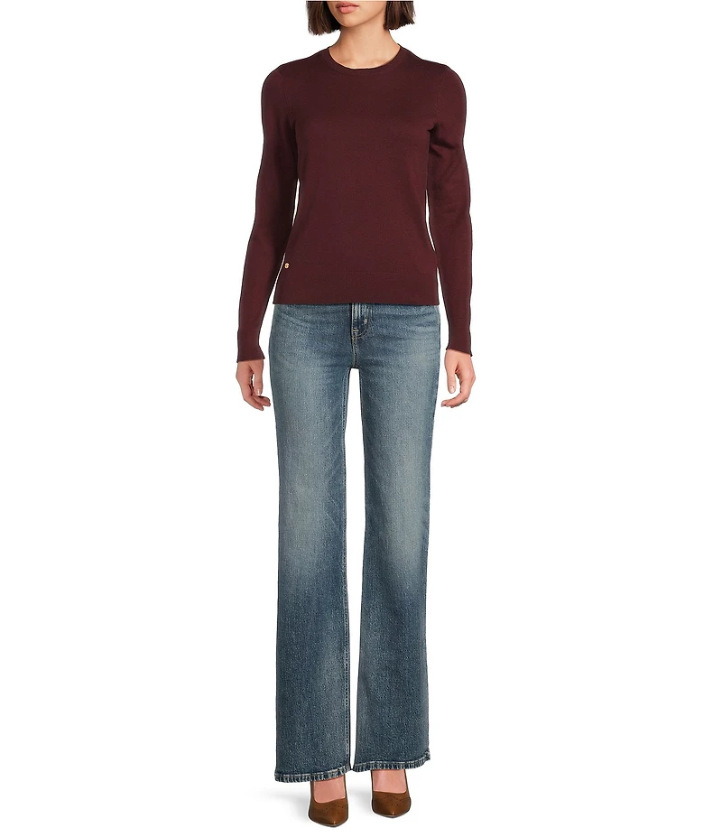 Lauren Ralph Lauren Petite Size Soft Cotton Blend Crew Neck Long Sleeve Sweater