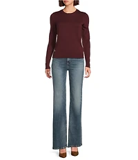 Lauren Ralph Lauren Petite Size Soft Cotton Blend Crew Neck Long Sleeve Sweater