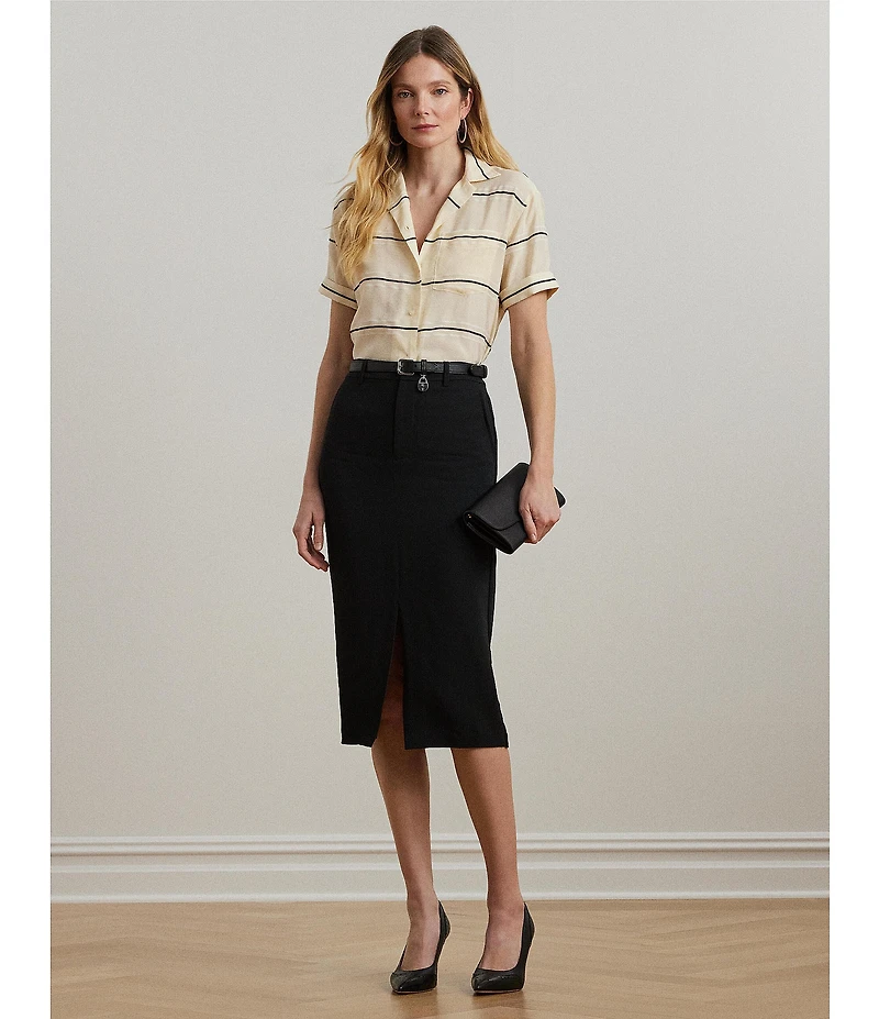 Lauren Ralph Lauren Petite Size Stretch Cady Pencil Skirt