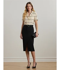 Lauren Ralph Lauren Petite Size Stretch Cady Pencil Skirt