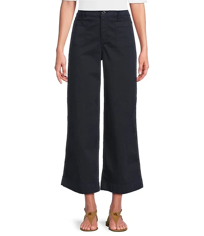 Lauren Ralph Lauren Petite Size Stretch Chino Wide Leg Cropped Pants