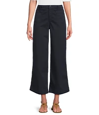 Lauren Ralph Lauren Petite Size Stretch Chino Wide Leg Cropped Pants