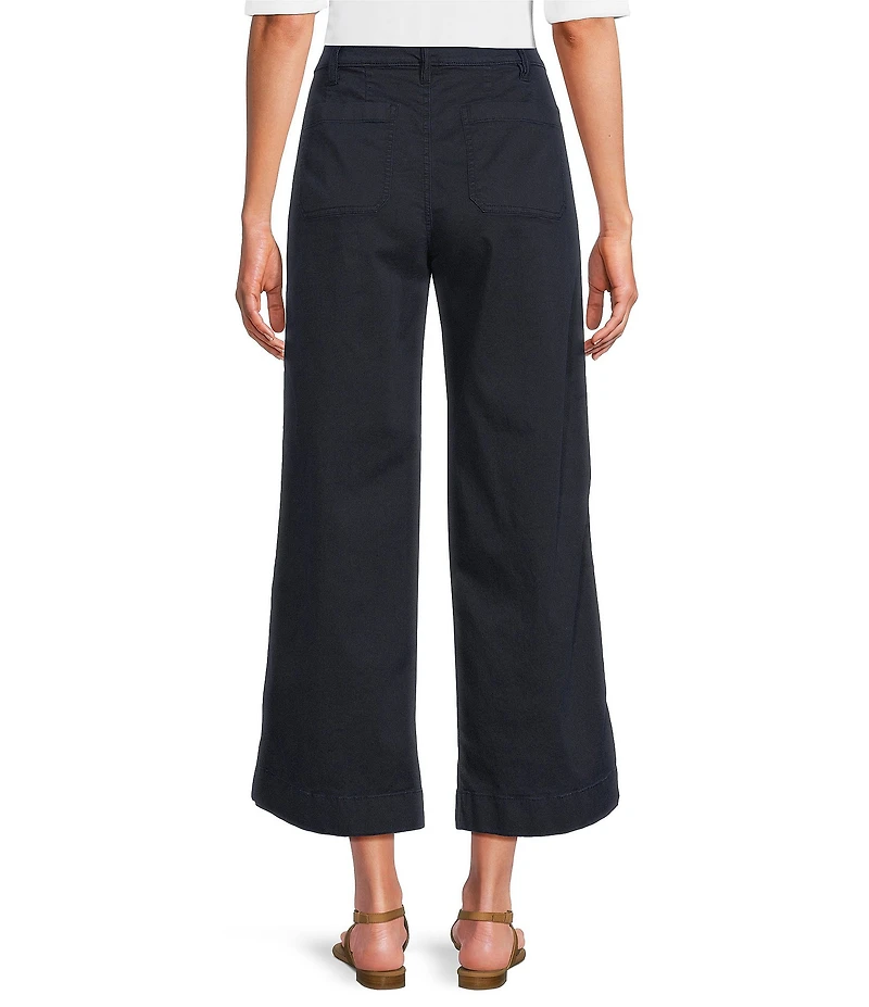 Lauren Ralph Lauren Petite Size Stretch Chino Wide Leg Cropped Pants