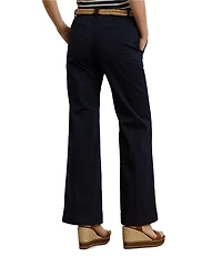 Lauren Ralph Lauren Petite Size Stretch Cotton Chino High Rise Flare Pants