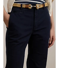 Lauren Ralph Lauren Petite Size Stretch Cotton Chino High Rise Flare Pants
