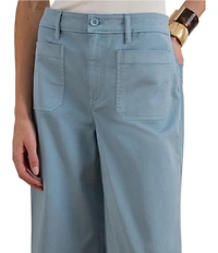 Lauren Ralph Lauren Petite Size Stretch Cotton Chino High Rise Wide Leg Cropped Pants