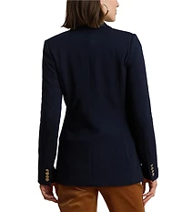 Lauren Ralph Lauren Petite Size Stretch Knit Jacquard Buckle-Trim Herringbone Blazer
