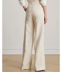 Lauren Ralph Lauren Pinstripe High Rise Flat frontWide Leg Full Length Pants