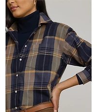 Lauren Ralph Lauren Plaid Cotton Twill Woven Relaxed Fit Shirt
