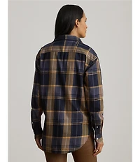 Lauren Ralph Lauren Plaid Cotton Twill Woven Relaxed Fit Shirt