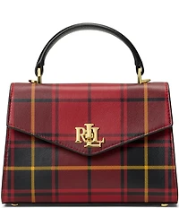 Lauren Ralph Lauren Farrah Small Plaid Leather Satchel Bag